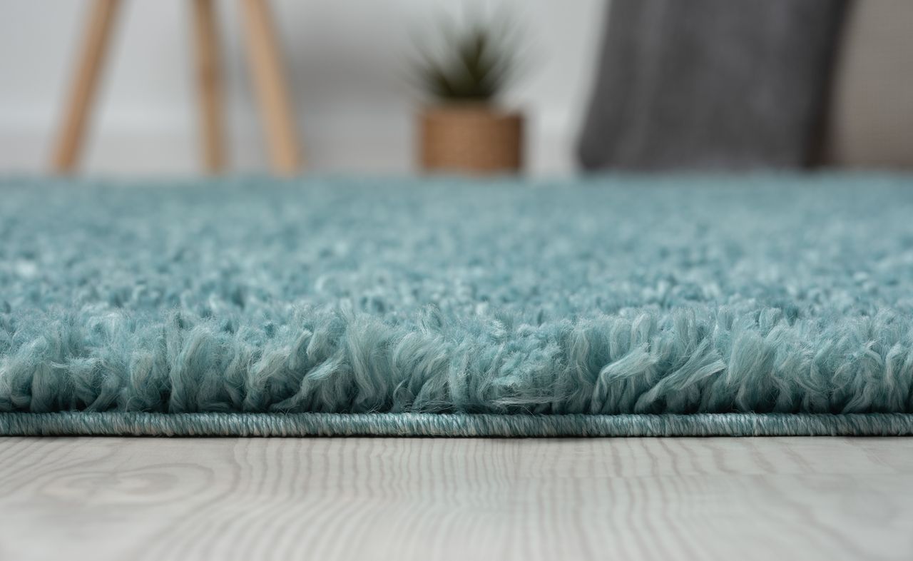 MyFlair Teppich Elodie, 160cm x 230cm, Farbe Hellblau, rechteckig, Florhöhe 37mm