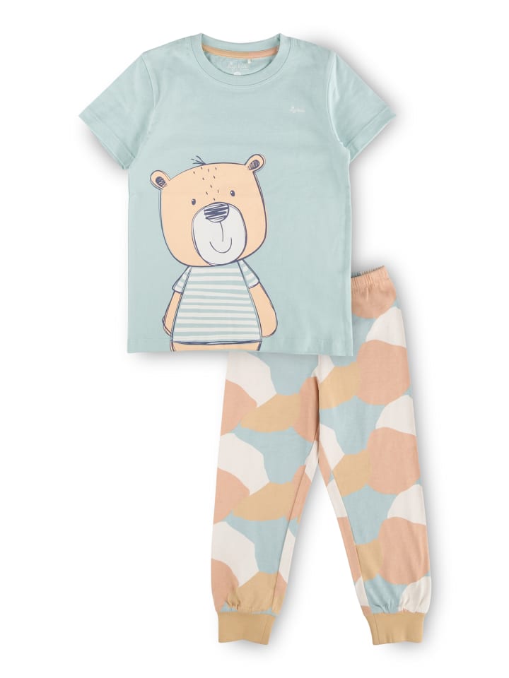 Sigikid Pyjama Kinder Schlafanzug in Hellblau/Hellbraun/ lange Hose günstig kaufen