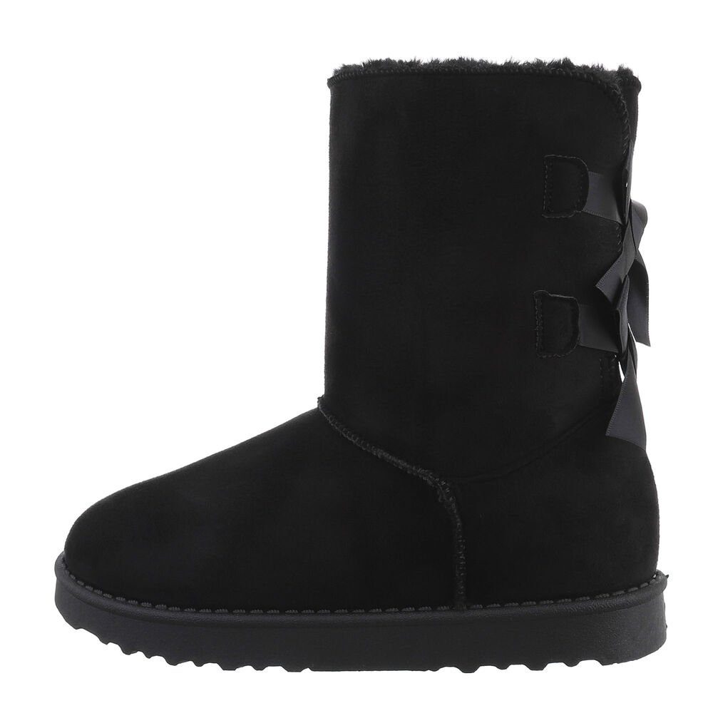 Ital-Design Damen Snowboots Freizeit Snowboots Flach Flache Stiefeletten in Schwarz