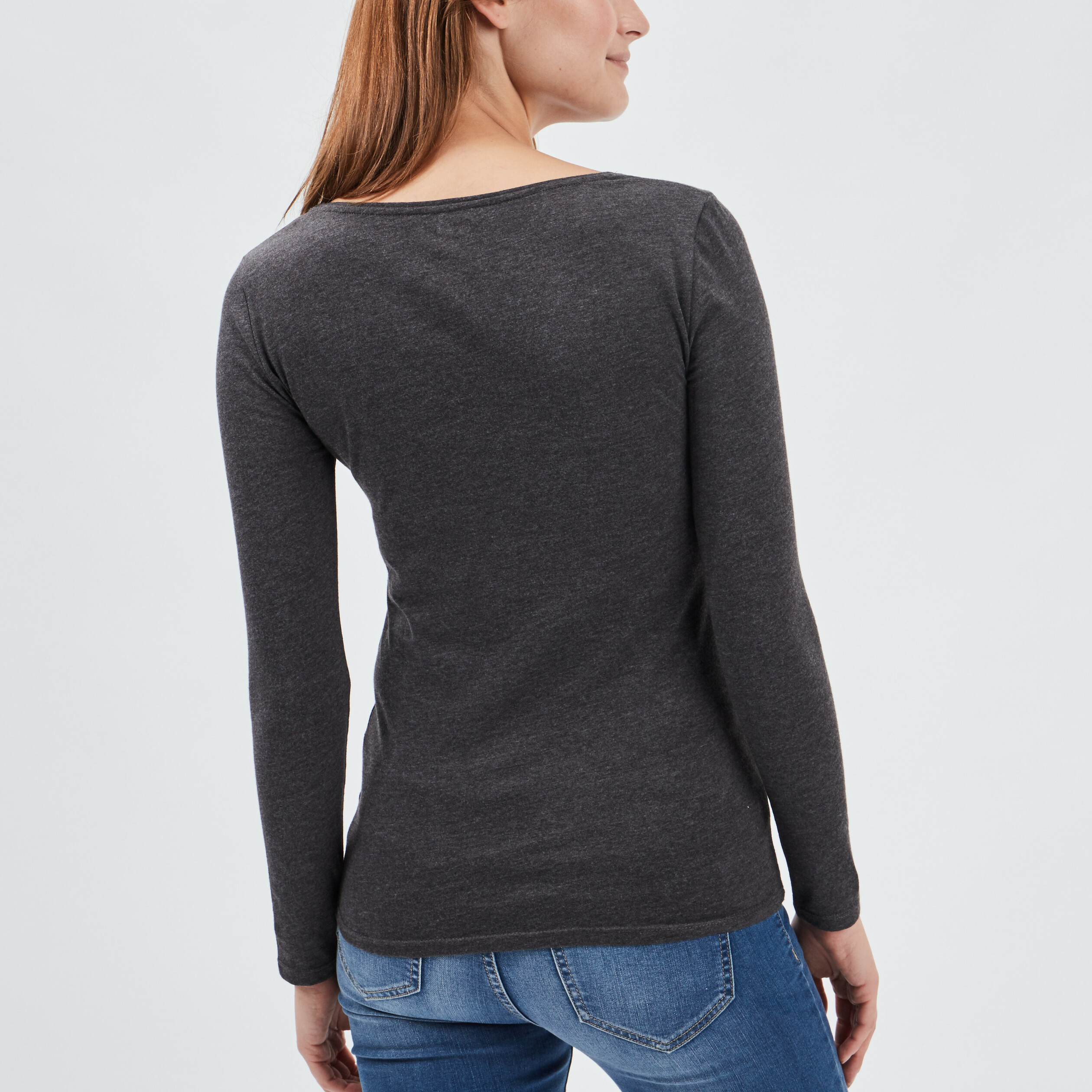 T-shirt à manches longues gris foncé femme | La Halle
