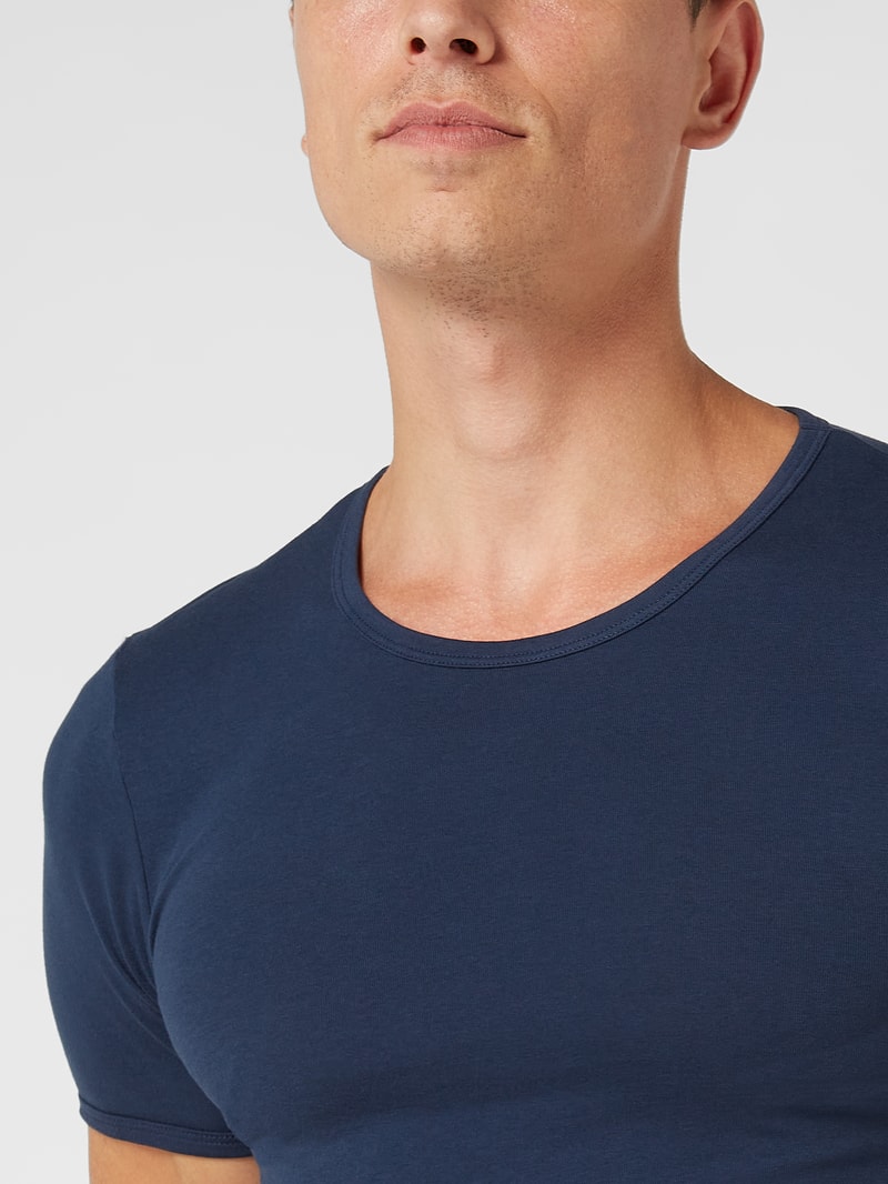 T-Shirt mit Stretch-Anteil im 2er-Pack in marineblau