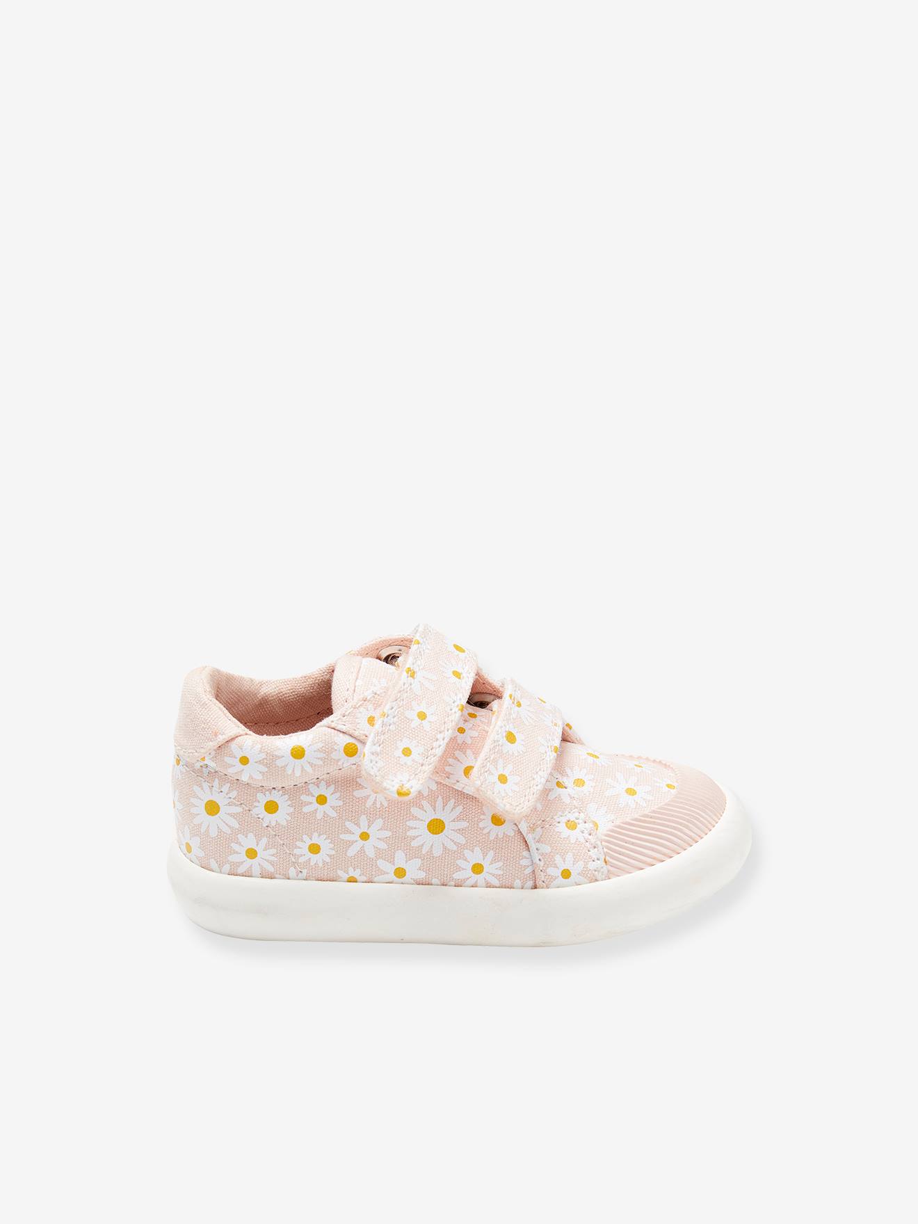 Vertbaudet Mädchen Baby Stoffschuhe, Klett - mehrfarbig