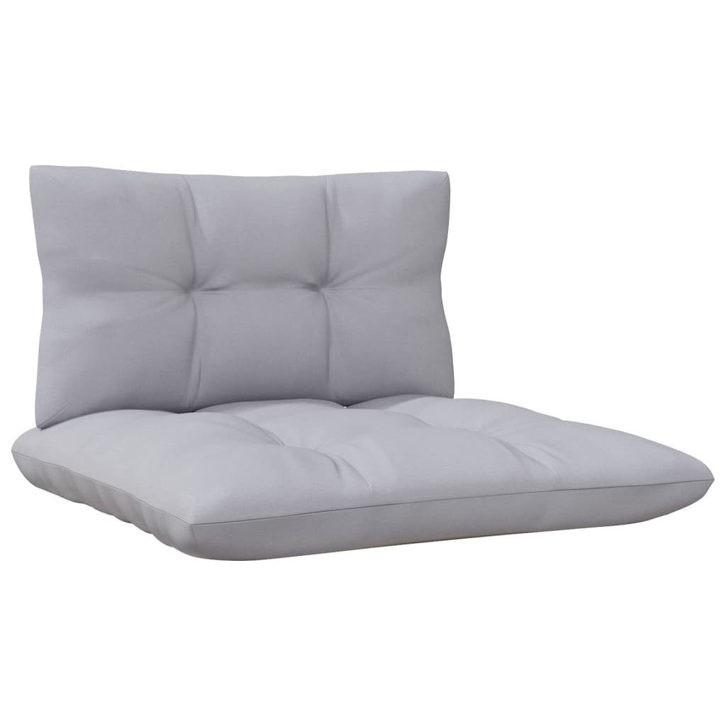 vidaXL Loungesofa 4-Sitzer-Gartensofa mit Grauen Kissen Massivholz Kiefer, 1 Teile