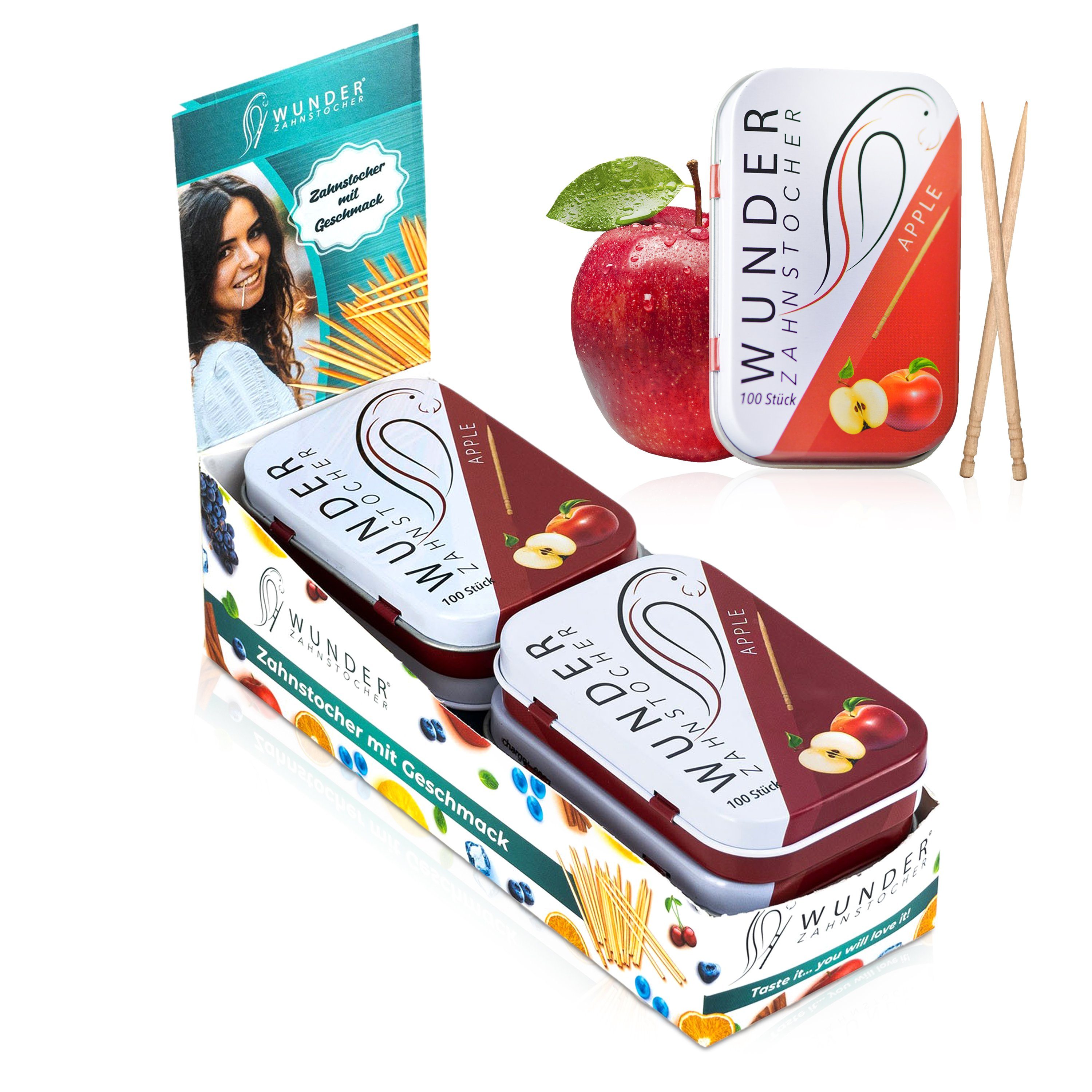 Wunder Zahnstocher Mundpflegecenter Wunder Zahnstocher Display 6er Pack Apfel DS