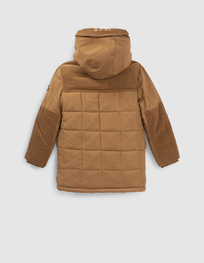 Parka camel fourrée nylon et velours garçon