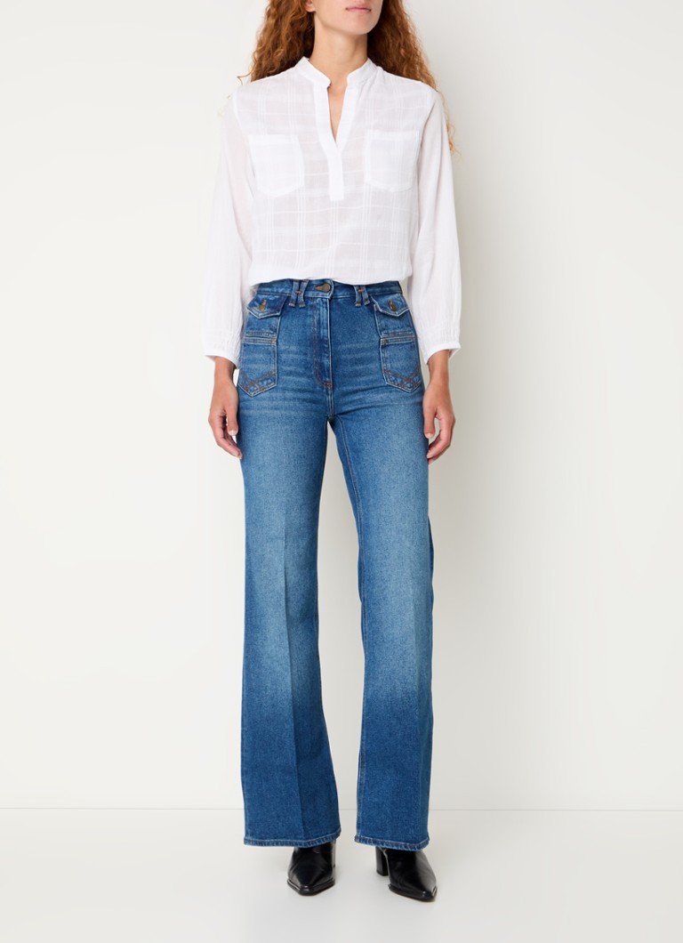 Jeans a gamba larga a vita alta Anna di Gerard Darel, lavaggio medio