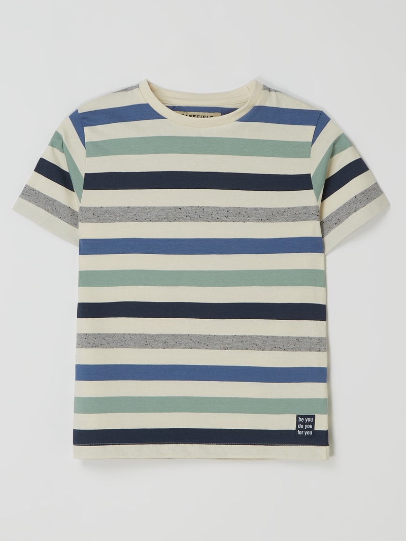 T-Shirt mit Streifenmuster in offwhite
