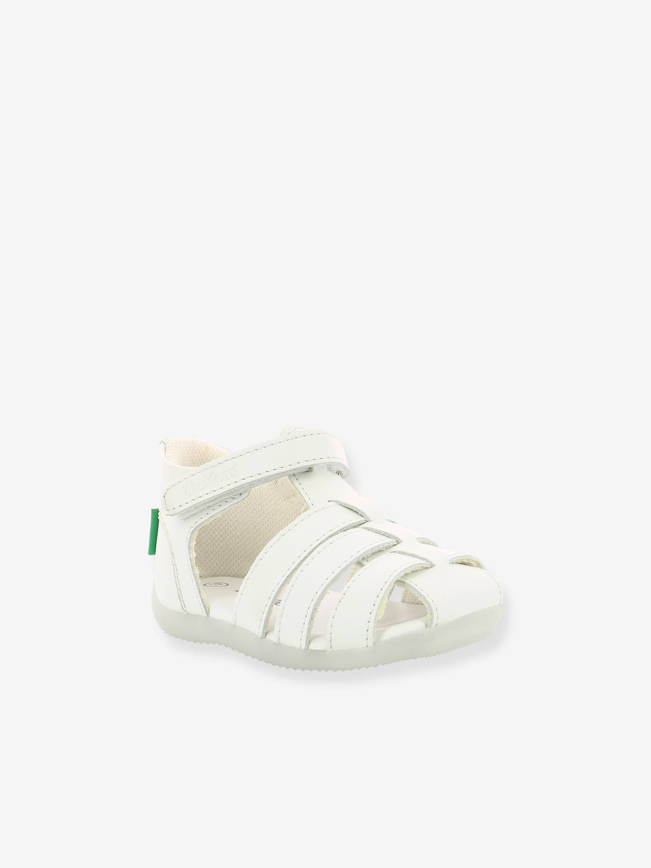 Sandales cuir bébé Bigflo-2 Iconique Biboo KICKERS® rose