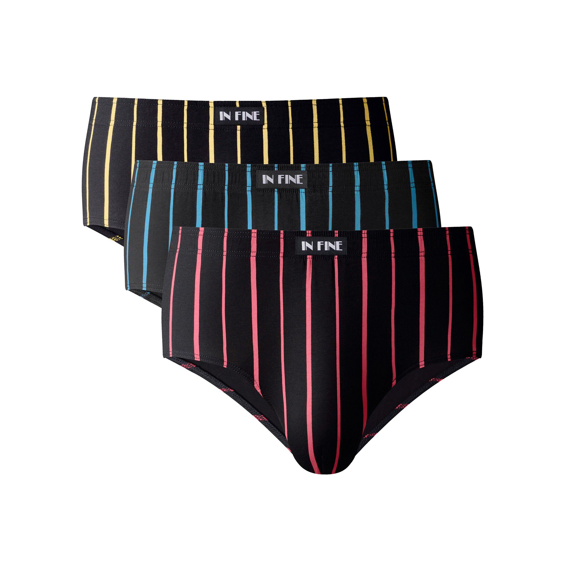 Slip fermés rayés taille haute