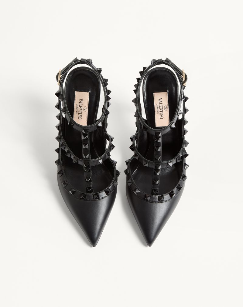 Sapatos Rockstud com tiras e tachas na mesma cor, 100 mm