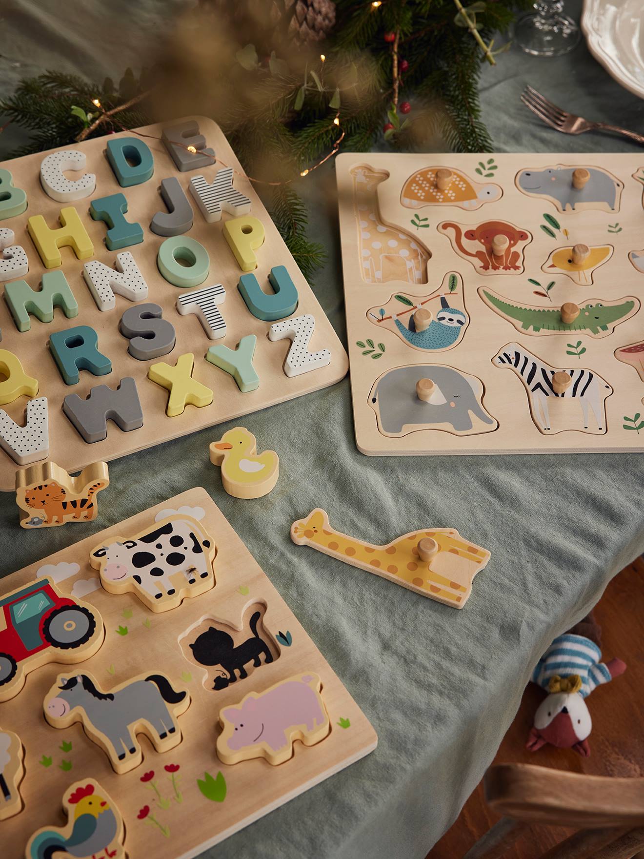 Puzzle boutons Jungle en bois FSC® multicolore