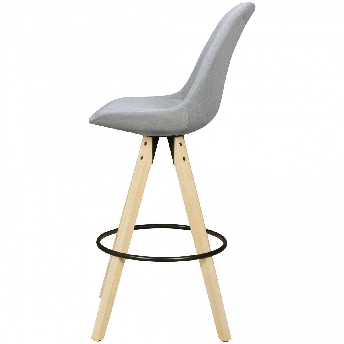 Wohnling 2er Set Barhocker LIMA Grau Retro
