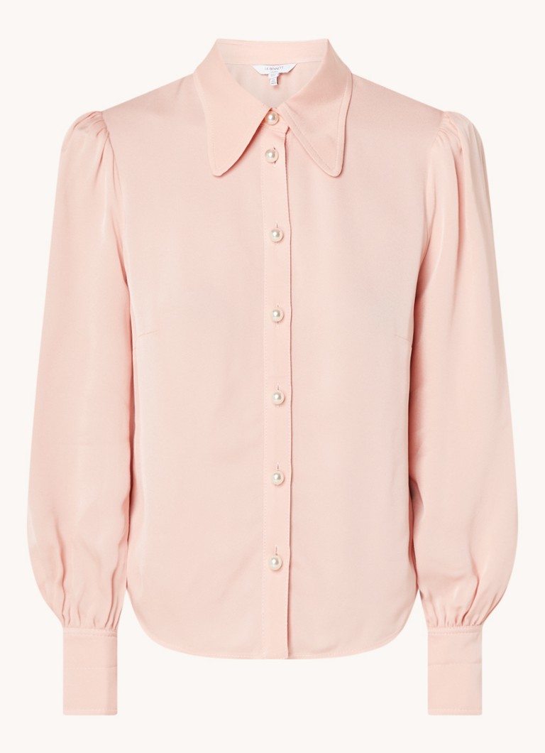 L.K.Bennett  Sonya blouse met pofmouw en sierknopen