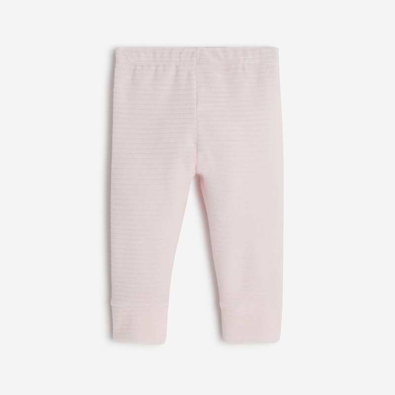 Pantalon bébé fille violine en velours maille côtelée violet Catimini