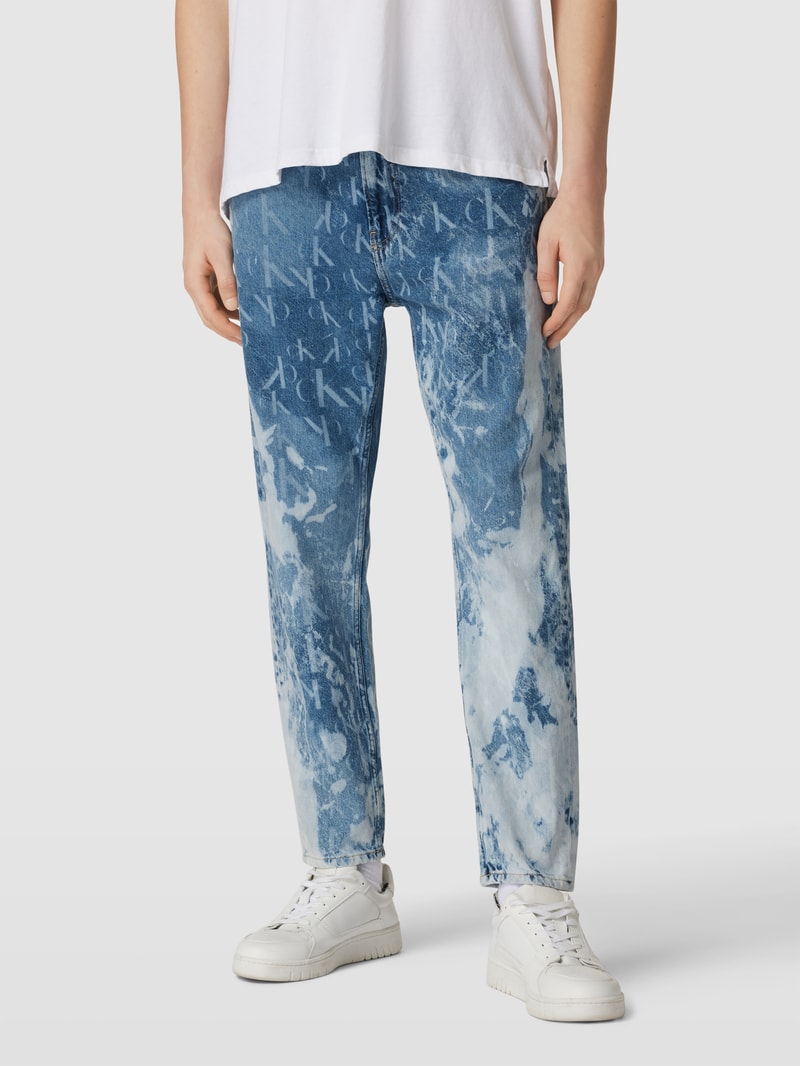 Jeans mit Allover-Muster in jeans