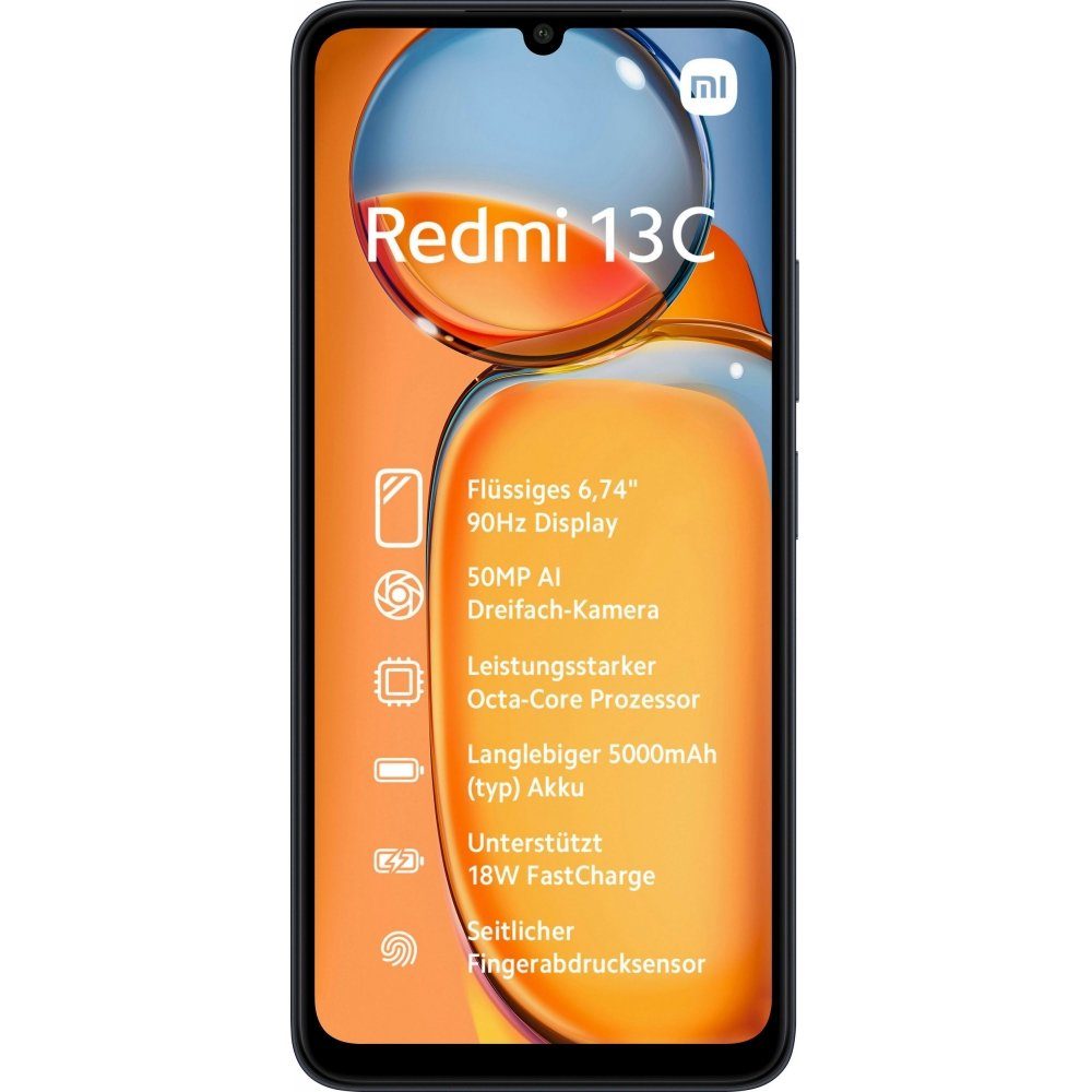 Xiaomi Redmi 13C 128 GB / 6 GB - Smartphone - midnight black Smartphone (6,7 Zoll, 128 GB Speicherplatz)