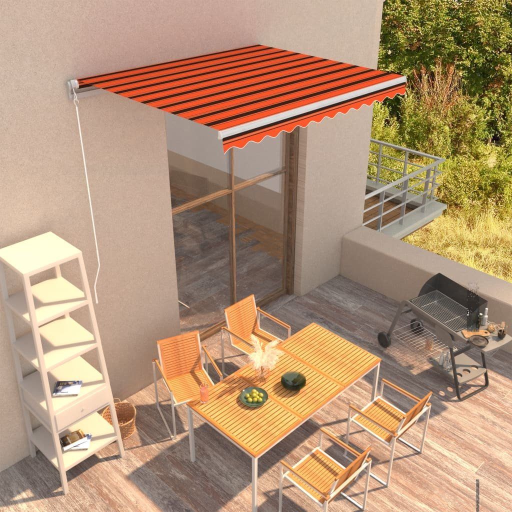 vidaXL Markise Einziehbare Markise Handbetrieben 300 x 250 cm Orange und Braun