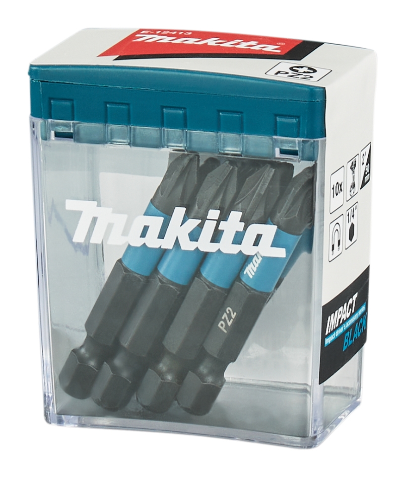 Makita Accessories E-12413 Bit de șurubelniță cu impact negru PZ2 x 50 mm, 10 bucăți