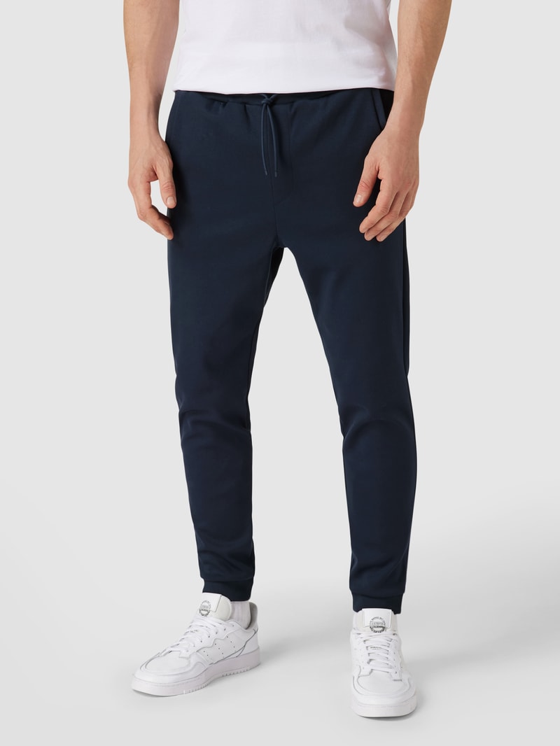 Sweathose mit feinem Strukturmuster in marineblau