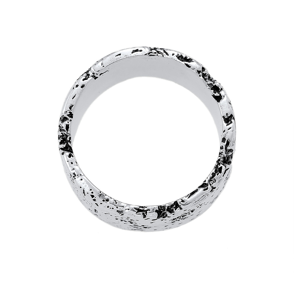 KUZZOI KUZZOI Bague Look Rustique Massif Statement Bague Homme - (925/1000) Argent Bague