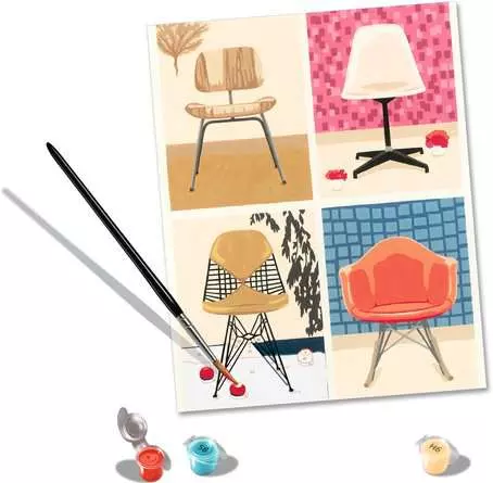 CreArt EAMES Take a Seat - Malen nach Zahlen für Erwachsene