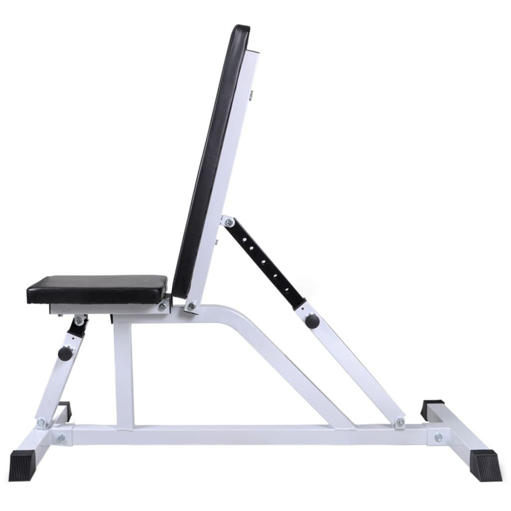 vidaXL Hantelbank Hantelbank mit Lang- und Kurzhantel-Set 30,5 kg