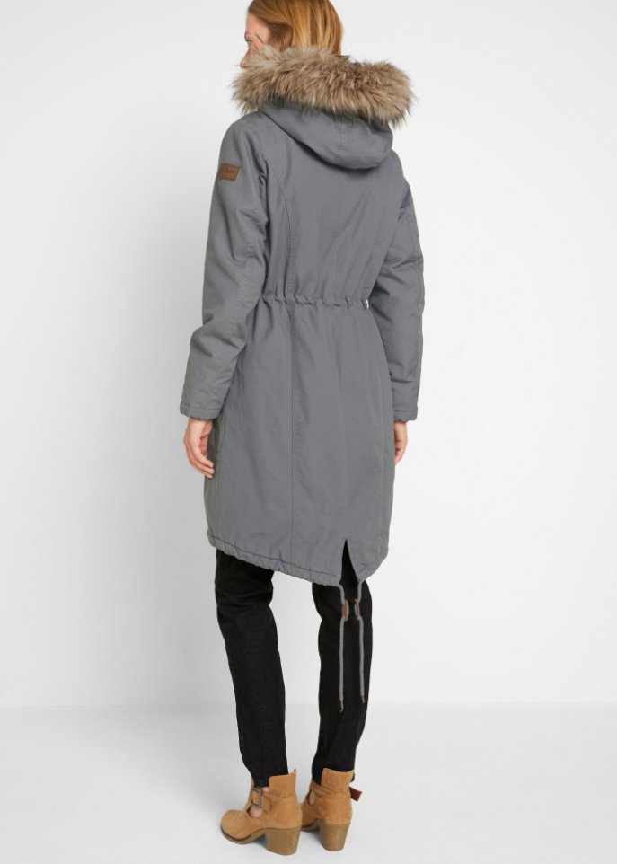 Winterparka mit Fellimitat-Kapuze