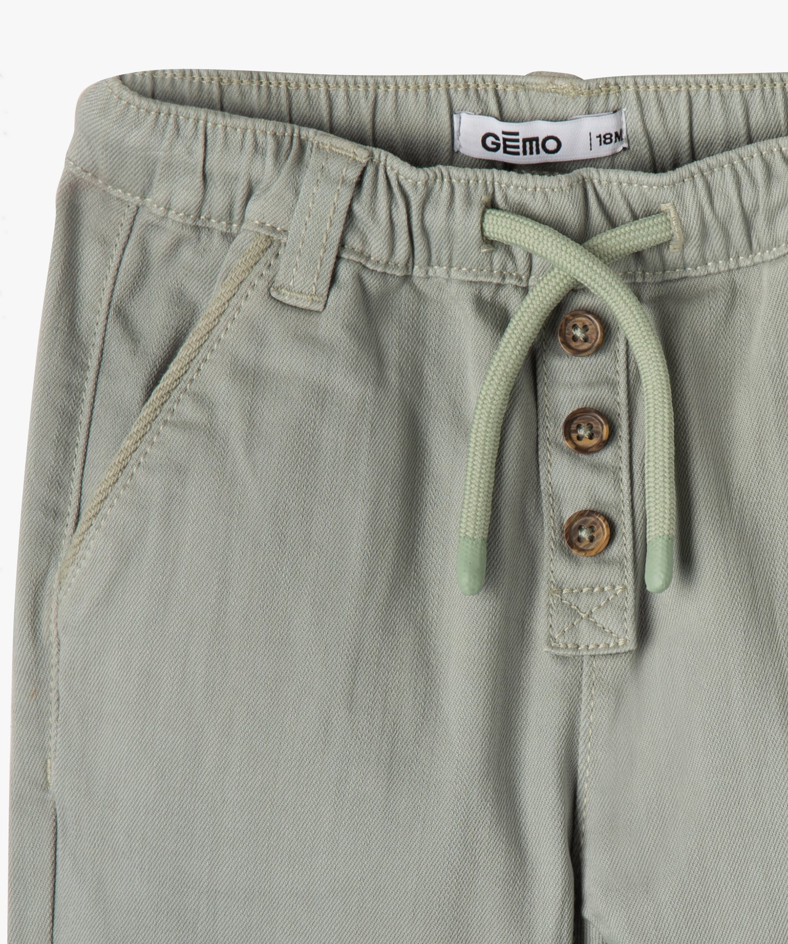 Pantalon bébé Garçon en denim coloré vert clair | GEMO