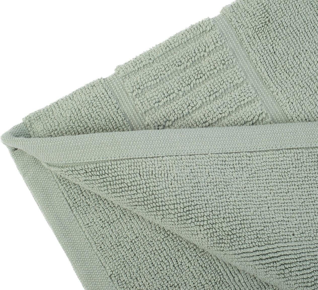 Badematte BIO Frottier Gözze, Höhe 7 mm, beidseitig nutzbar, fußbodenheizungsgeeignet, Baumwolle (Bio-Baumwolle), rechteckig, Badvorleger, Frottier-Qualität, mit Bordüre