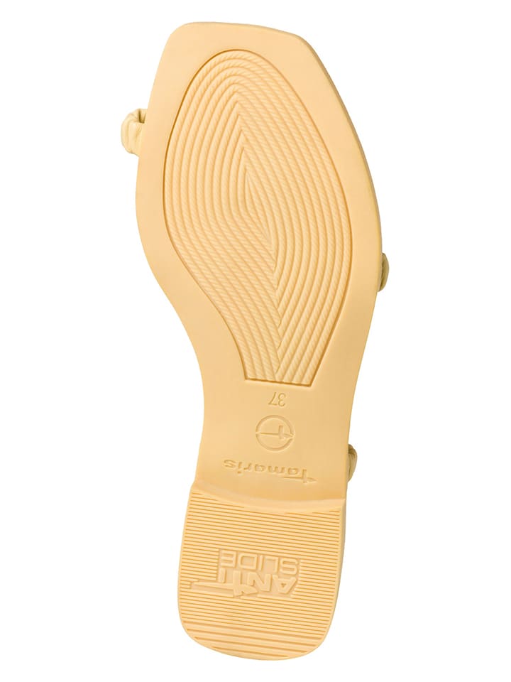 Tamaris Leder-Zehentrenner in Gelb günstig kaufen