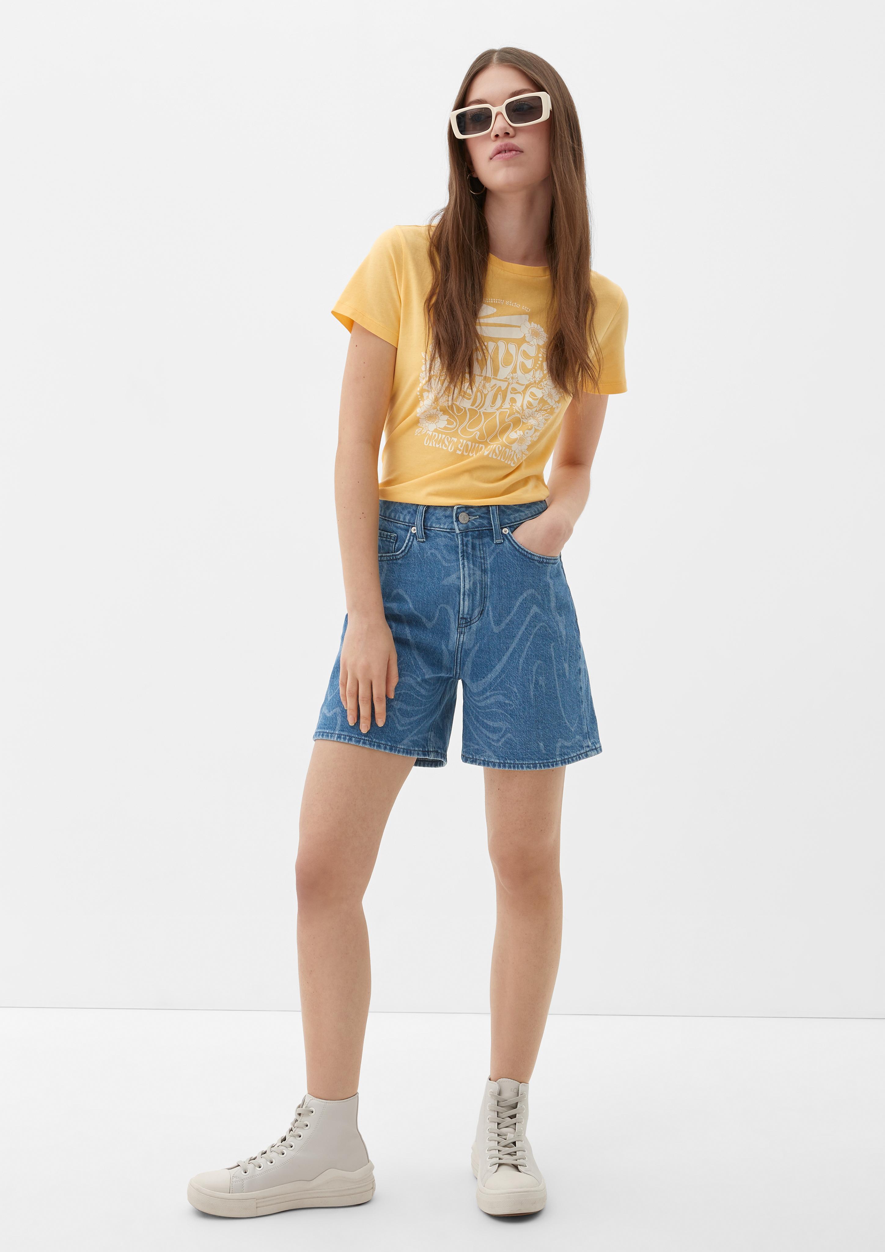 Jeans-Shorts Mom / Relaxed Fit / High Rise / Straight Leg / Allover-Muster  2131041-56Z9