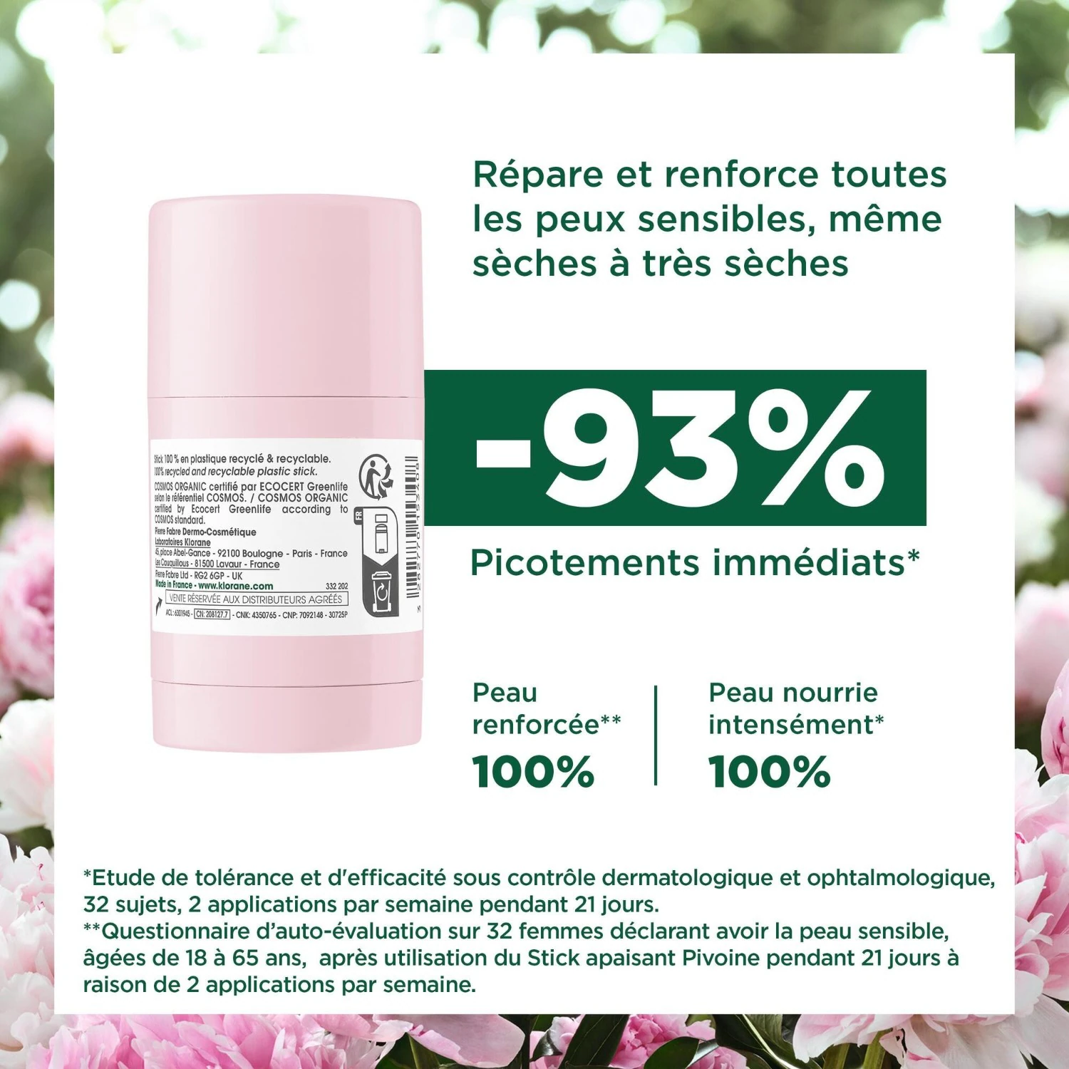 Klorane Organic Peony Stick -naamio