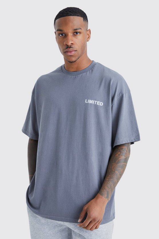 Oversized Raised Limited Text T-shirt