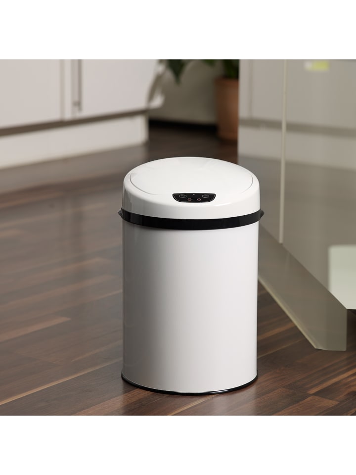 Echtwerk Edelstahl Badabfalleimer mit Sensor 9 l in Weiß günstig kaufen onesize