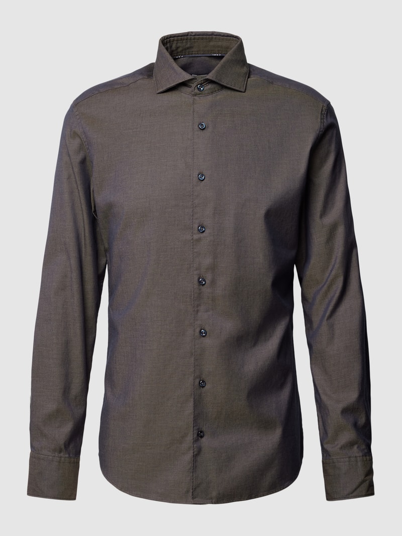 Slim Fit Premium Shirt mit Haifischkragen in anthrazit