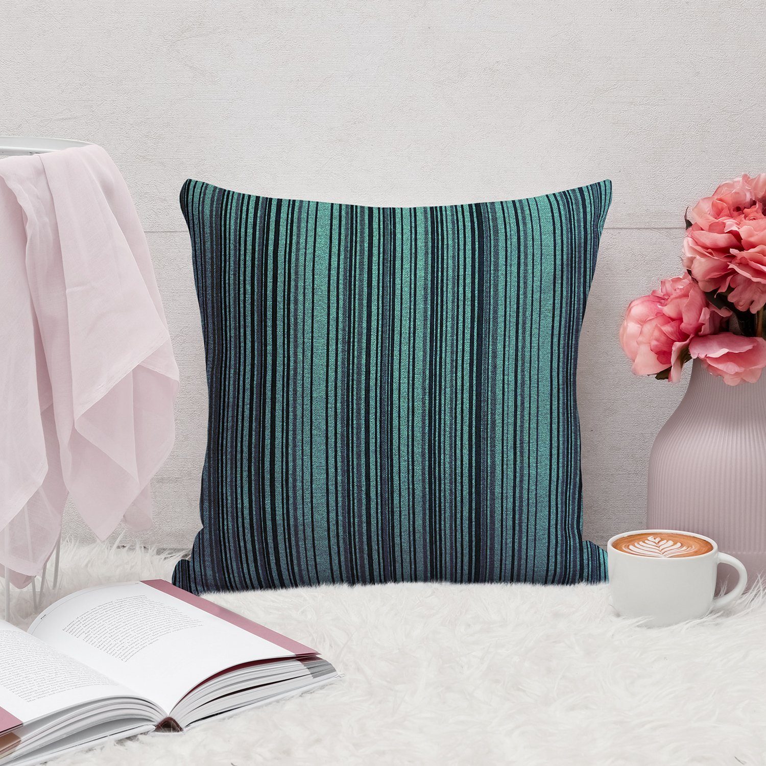 novely Dekokissen novely® 3er-SET DEKOKISSEN Couch Sofakissen Kissenbezug Füllung Zierki