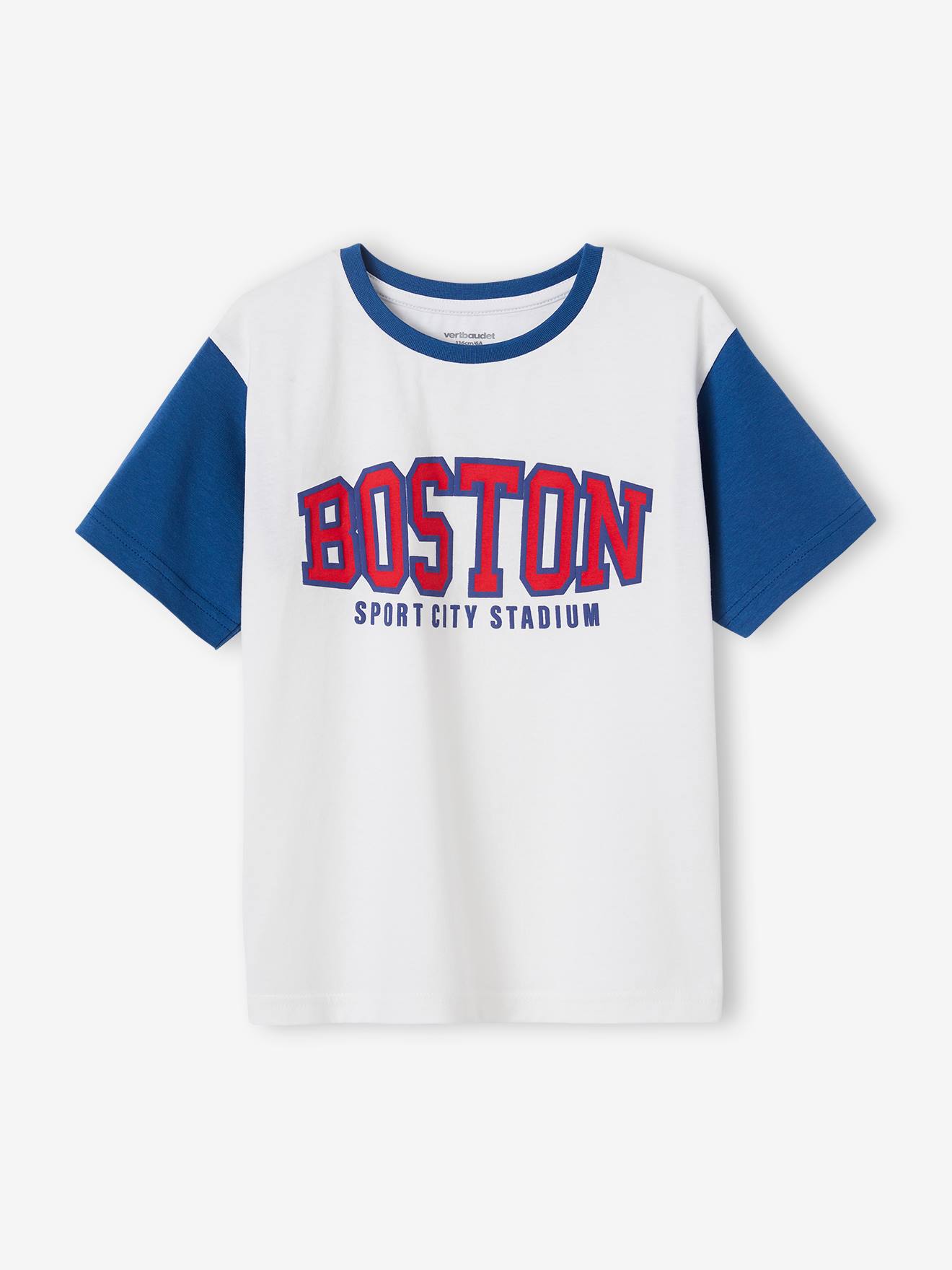 Vertbaudet Jungen Sportshirt, Boston - weiß