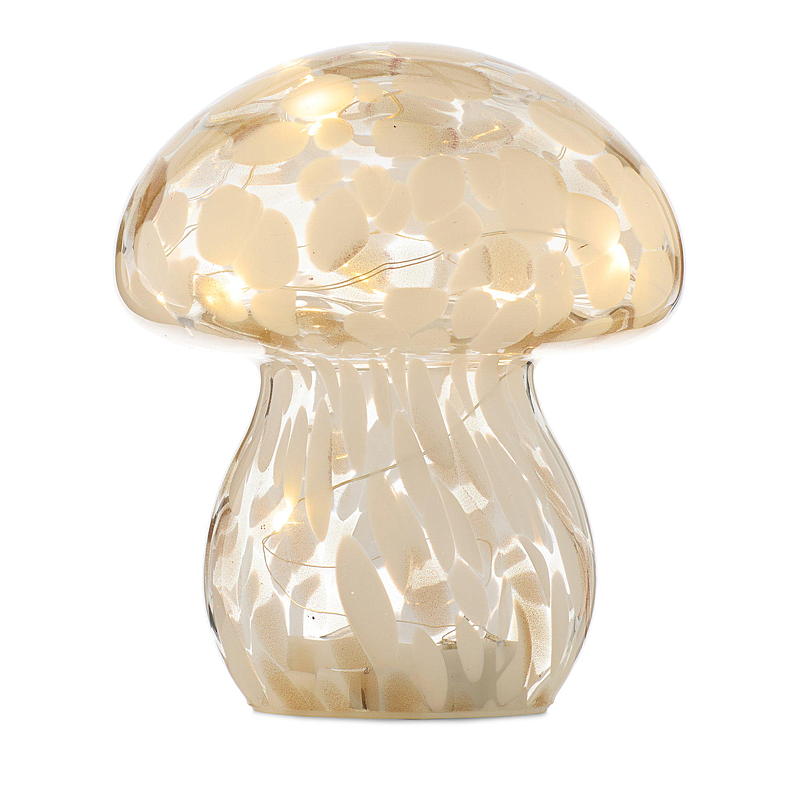 Home Glasslampe 13x15 cm LED sopp hvit