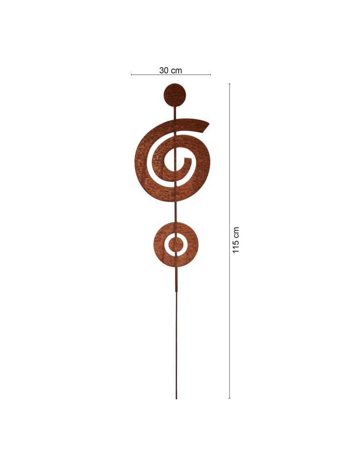 UNUS Gartenstecker Rost Stab mit Kringel in Braun günstig kaufen onesize