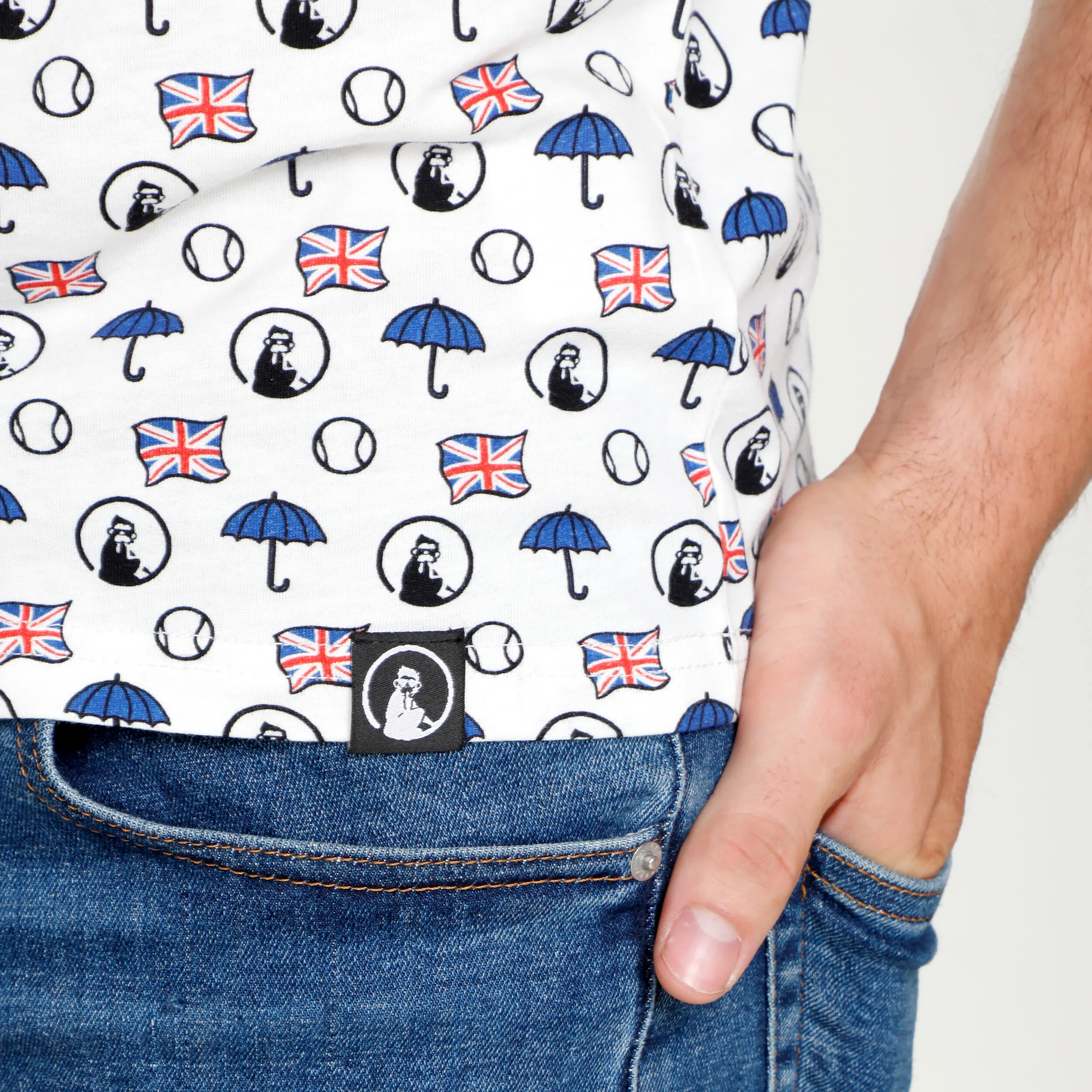 London Statement T-Shirt Herren - Weiß, Mehrfarbig