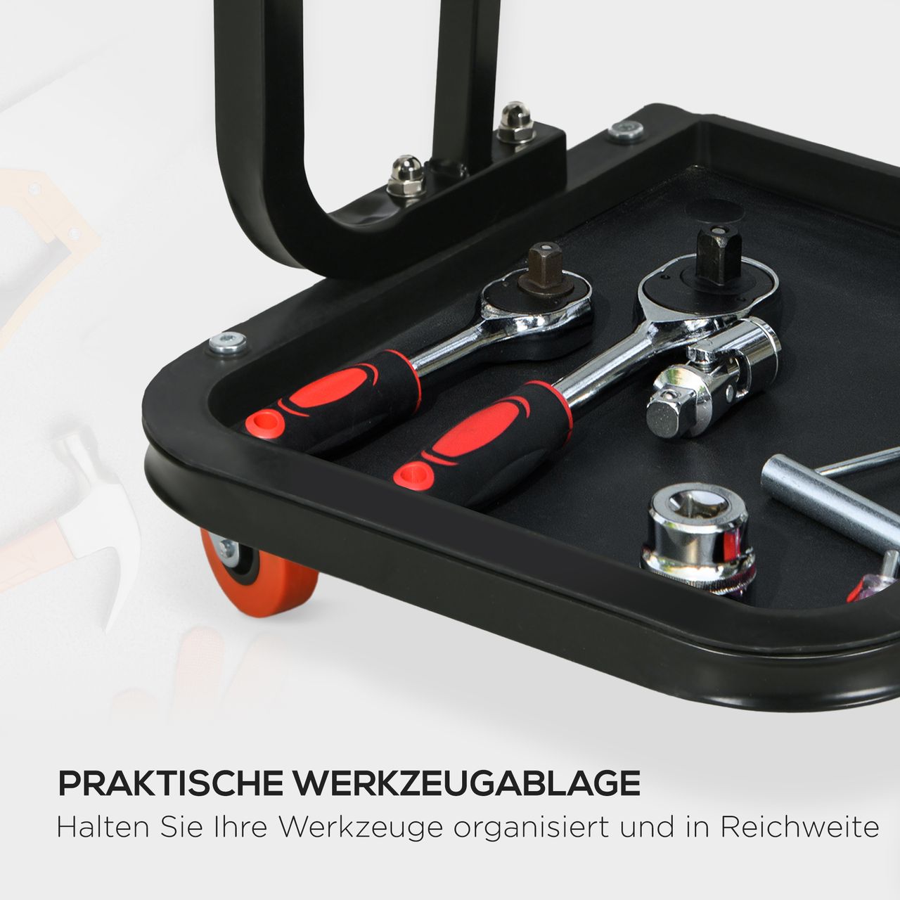 HOMCOM Werkstatthocker Arbeitshocker mit Ablage, Gepolstert Sitzkissen Stahl Rot