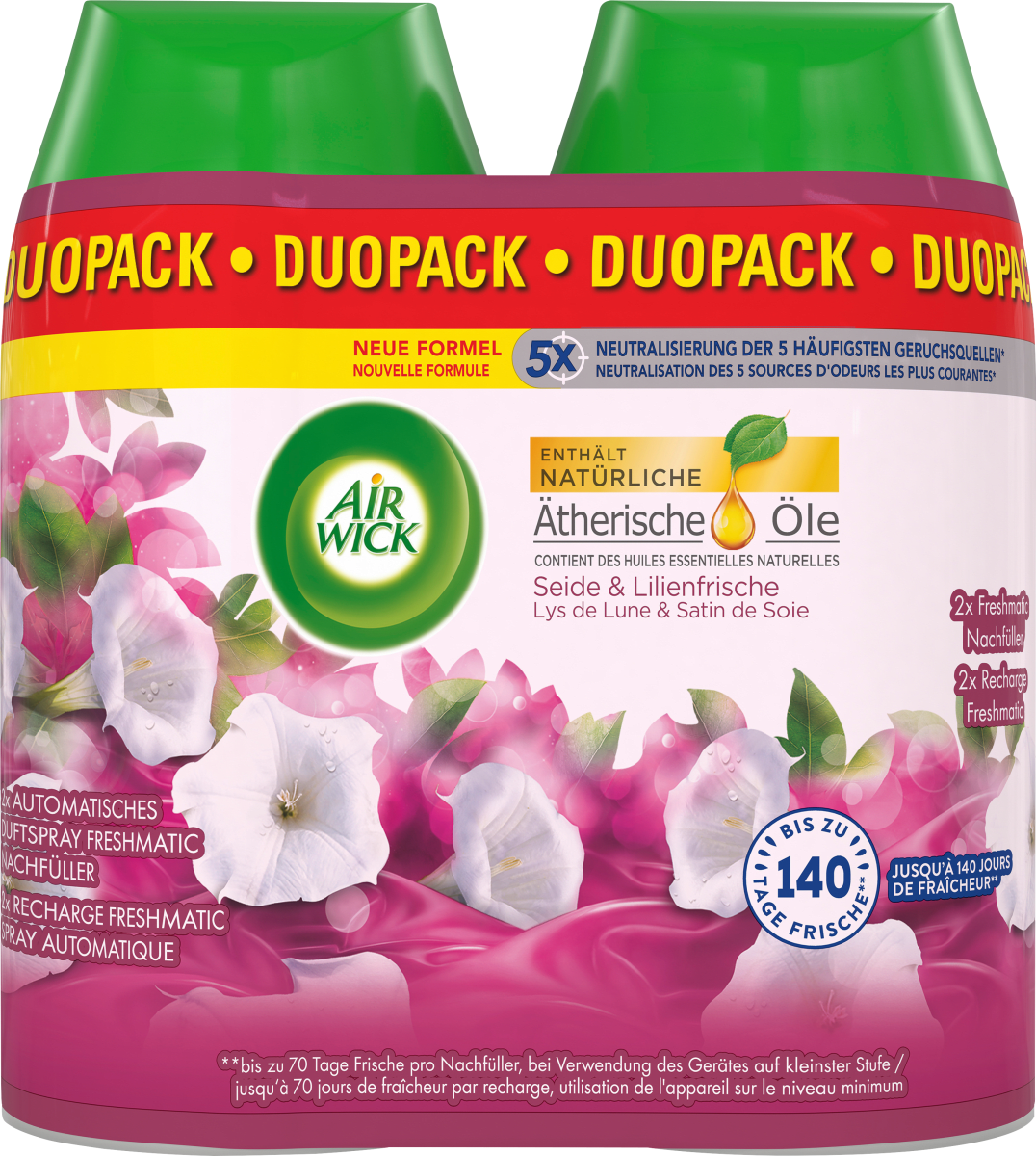 Lufterfrischer Freshmatic Seide & Lilienfrische Nachfüllpack (2x250 ml), 500 ml