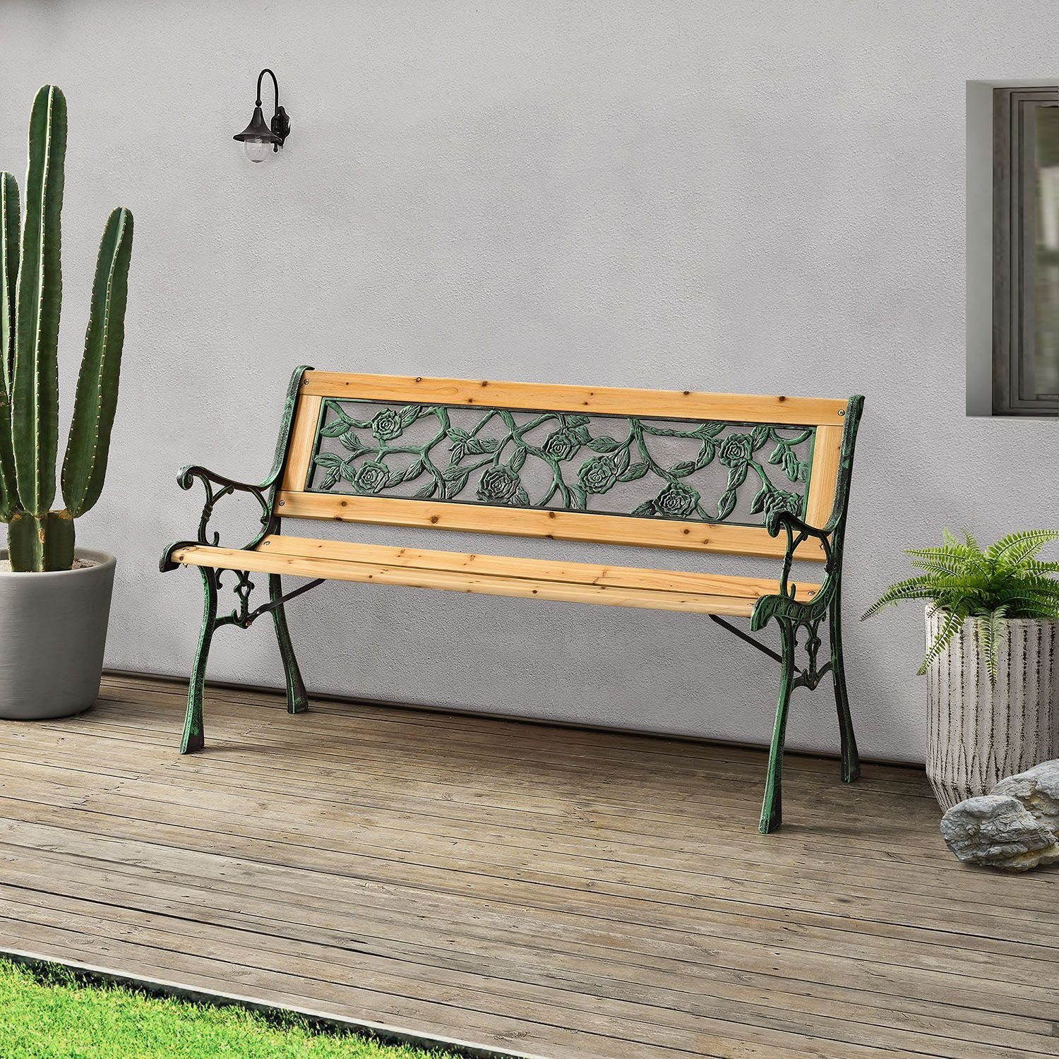 Juskys Gartenbank Venezia, bequeme Rückenlehne, wetterfeste Materialien, für 2 Personen