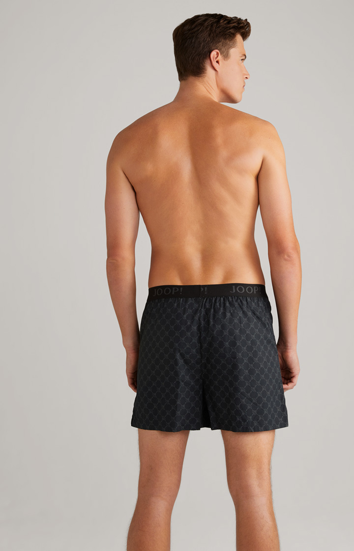 3er-Pack Fine Cotton Boxer in Hellgrau/Schwarz/Dunkelblau