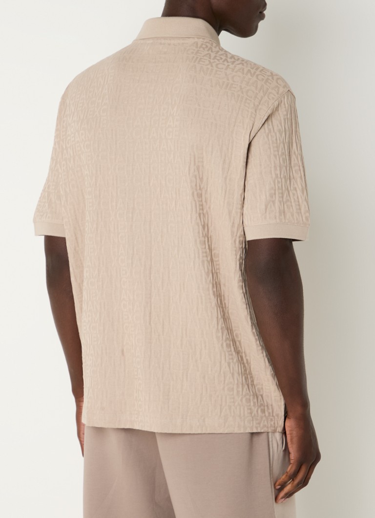 Polo Armani Exchange de corte regular com estampa jacquard.