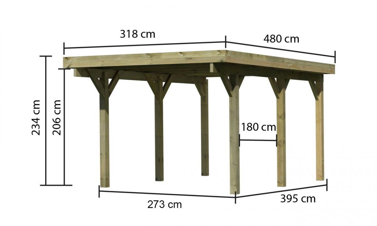 Woodfeeling Einzelcarport Classic 1A