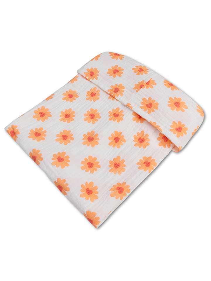 Swim Essentials Poncho ''Floral Love'' in Weiß/ Orange - (L)55 x (B)50 cm günstig kaufen onesize