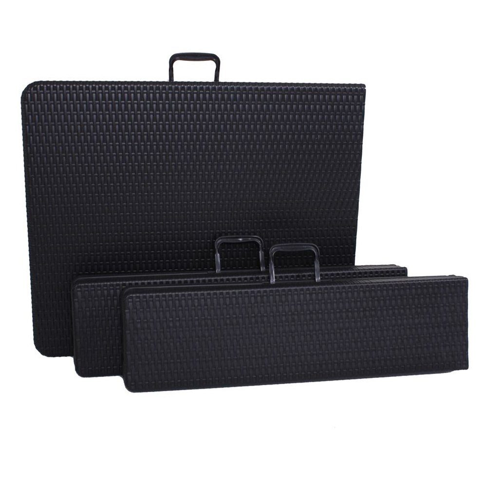 Lomadox Bierzeltgarnitur GARDA-120, klappbar in Rattan Optik in schwarz