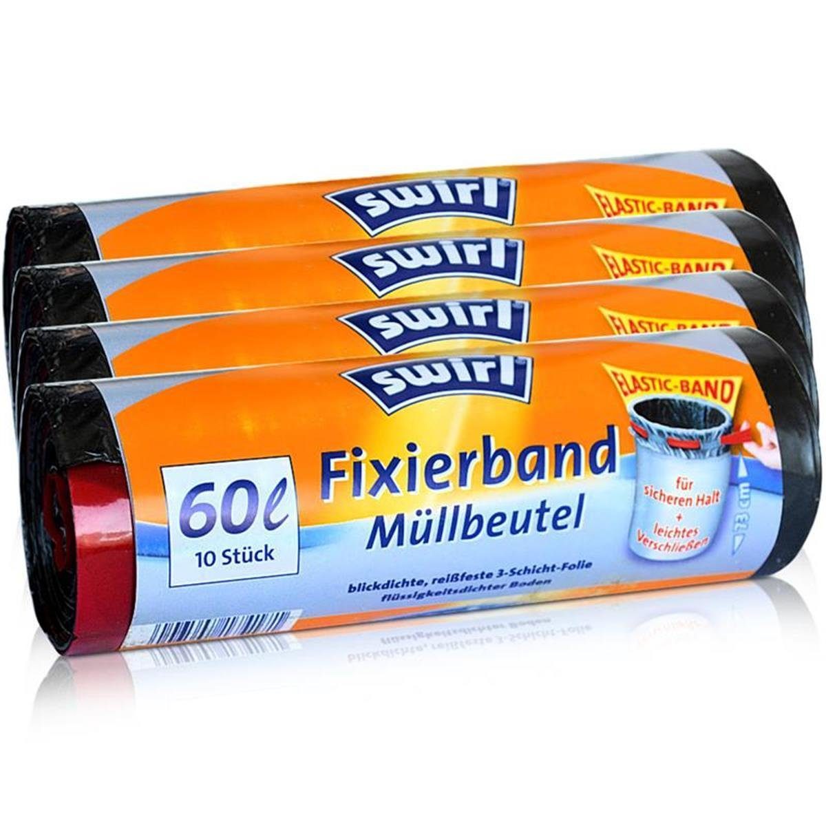 Swirl Müllbeutel 4x Swirl Fixierband Müllbeutel 60L (10 stk./Rolle)