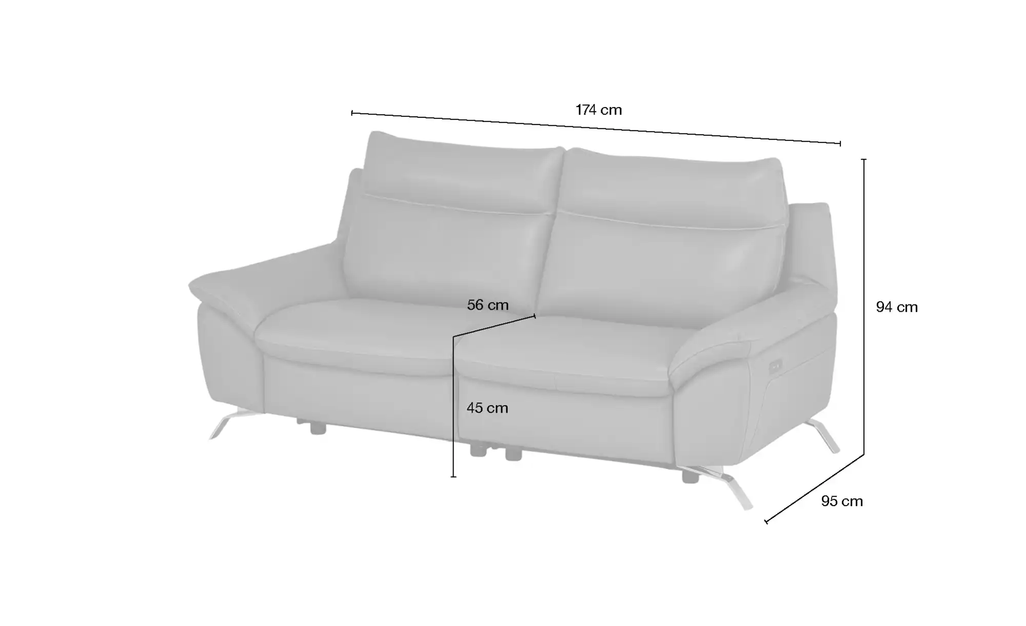 Natuzzi Editions Sofa aus Echtleder Orlando